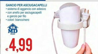 MD Discount Gancio Per Asciugacapelli offerta