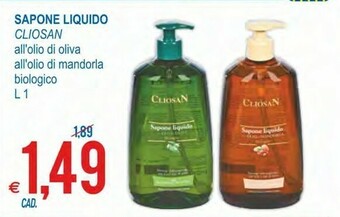 MD Discount Cliosan Sapone Liquido All'olio Di Oliva/ All'olio Di Mandorla Biologico 1 L offerta