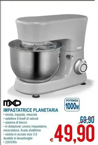 MD Discount Mxd Impastatrice Planetaria 1000 W offerta