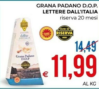MD Discount Lettere dall'Italia Grana Padano Dop offerta