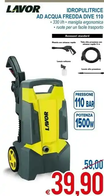 MD Discount Lavor Idropulitrice Ad Acqua Fredda Dive 110 offerta