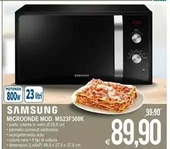 MD Discount Samsung Microonde MS23F300K offerta