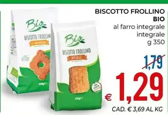 MD Discount Bio - Biscotto Frollino Integrale Biologico 350 G(ml) offerta