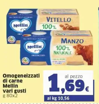 Mellin Omogeneizzati di Carne vari gusti g 80 x 2