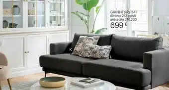 Maisons du Monde Gianni Pag 341 Divano 2/3 Posti Antracite offerta