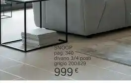Snoop Pag.340 Divano 3/4 Posti Grigio