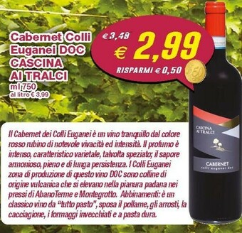 Prix Quality Cascina Ai Tralci Cabemet Colli Euganei Doc offerta