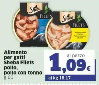 Sheba Filets Alimento per gatti pollo, pollo con tonno 60 g
