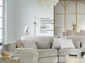 Hazel Divano Componibile Formato Da 1 Bracciolo Destro E 1 Elemnto Angolare + 1 Pouf