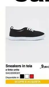 Sneakers In Tela A Tinta Unita