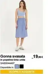 Terranova Gonna Svasata In Popeline Tinta Unita offerta
