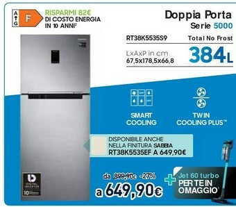 Unieuro Samsung Doppia Porta Serie 5000 RT38K5535S9 offerta