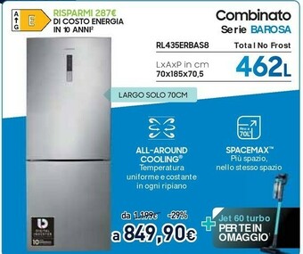 Unieuro Samsung RL435ERBAS8 Frigorifero Con Congelatore Libera Installazione 462 L E Acciaio Inossidabile offerta