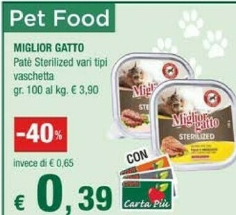 Crai Morando Miglior Gatto Pate Sterilized offerta