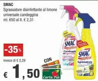 Crai Smac Sgrassatore Disinfettante Al Limone 650ml offerta