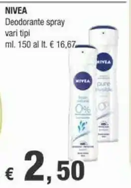 Crai Nivea 82237 Deodorante Deodorante Spray 150 Ml offerta