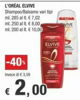 Crai L'Oreal Elvive Shampoo Colorati 285ml offerta