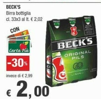 Crai Beck's - Birra 330 g(ml) offerta