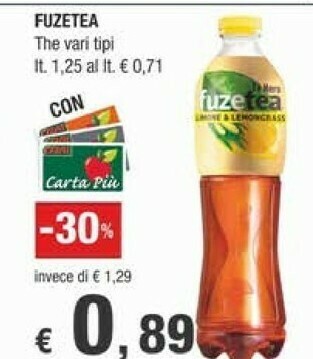 Crai Fuze Tea - Limone Con Una Nota Di Lemongrass 1250 G(ml) offerta
