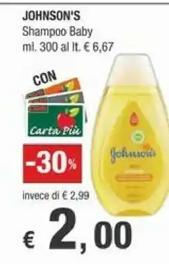 Crai Johnson's Shampo Baby 300ml offerta