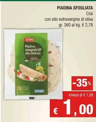 Crai Piadina romagnola Alla Riminese La Soffice 360 G(ml) offerta