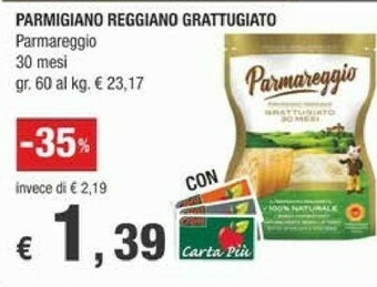 Crai Parmareggio Parmigiano Reggiano 30 Mesi Grattugiato 60 G(ml) offerta