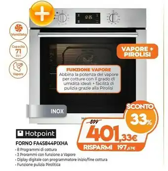 Expert Hotpoint FA4S 844 P IX HA Forno Elettrico 71 L Acciaio Inossidabile A+ offerta