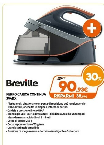 Expert Breville Ferro Carica Continua JV411X offerta