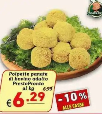 Ipercarni Prestopronto Polpette Panate Di Bovino Adulto offerta