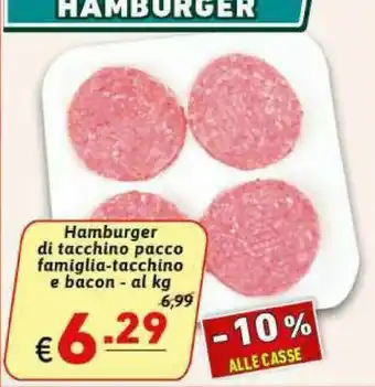 Hamburger Di Tacchino Pacco Famiglia-tacchino E Bacon