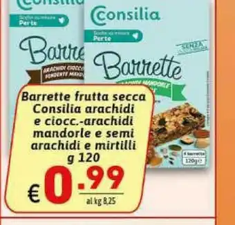 Ipercarni Consilia - Barrette Arachidi Mirtilli Rossi Mandorle 120 G(ml) offerta
