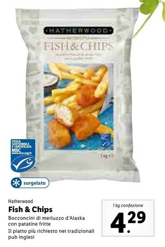 Lidl Hatherwood Fish & Chips 1000g offerta