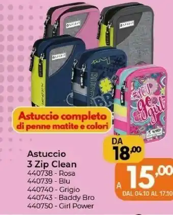 Orizzonte Astuccio 3 Zip Clean offerta