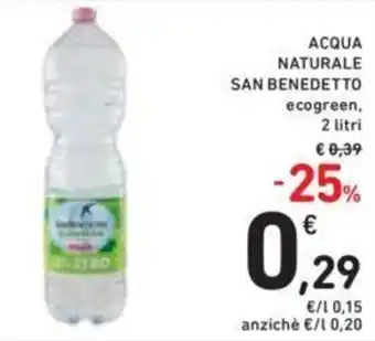 Conad San Benedetto Acqua Naturale ecogreen, 2 litri offerta