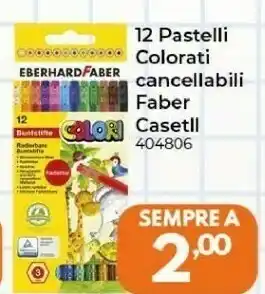 Faber castel 12 Pastelli Colorati Cancellabili