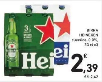 Conad Heineken Birra classica 0.0 % 33 cl x 3 offerta