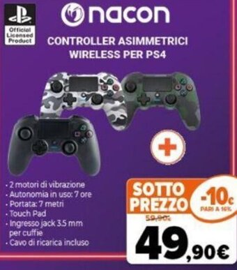 Expert Nacon Controller Asimmetrici Wireless per PS4 offerta