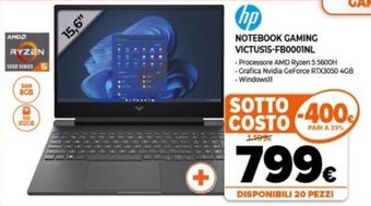 Expert HP Notebook Gaming Victus15-FB0001NL offerta