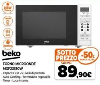 Expert Beko Forno Microonde MGF23330W offerta