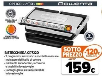 Expert Rowenta Bistecchiera GR722D offerta