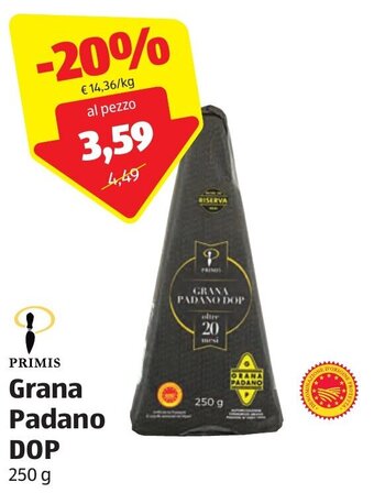ALDI Primis Grana Padano DOP 250 g offerta