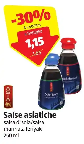 Salse asiatiche salsa di soia/salsa marinata teriyaki 250 ml