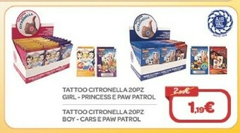 Bimbo Store Tattoo Citronella 20 Pz Girl + Princess E Paw Patrol offerta