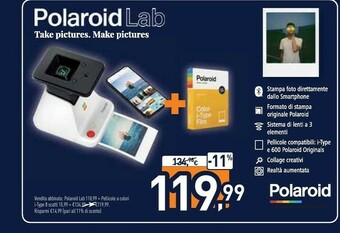 Unieuro Polaroid Originals Lab 79 X 79 Mm Nero, Bianco offerta