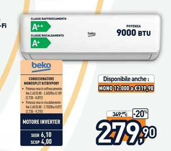 Unieuro Beko Condizionatore Monosplit KITBIVP009 offerta