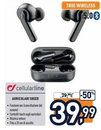 Unieuro Cellularline Auricolari SHEER offerta