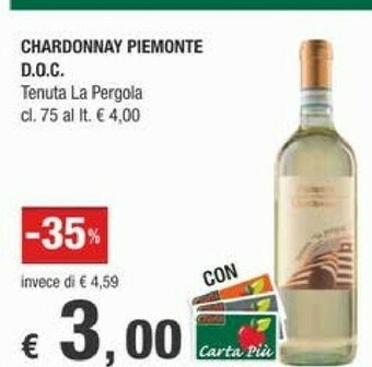 Crai Tenuta La Pergola Chardonnay Piemonte Doc offerta
