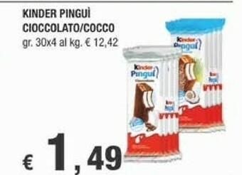 Crai Ferrero Kinder Pinguì Cioccolato/cocco offerta