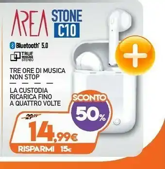 Expert Area Stone C10 Cuffia Auricolare Bianco offerta
