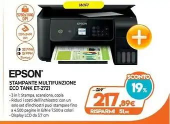 Expert Epson EcoTank ET-2721 offerta